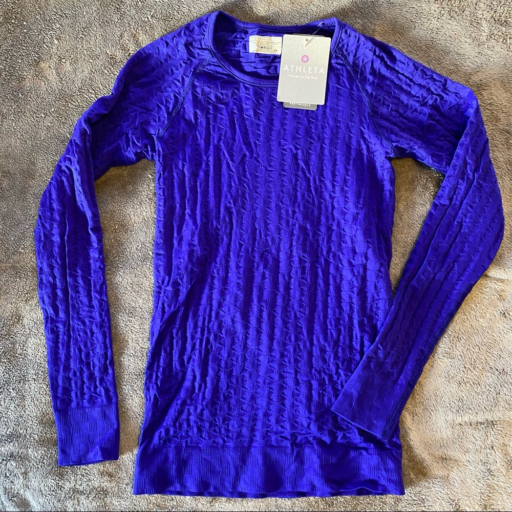 NWT Royal Blue Athleta Long Sleeve Top